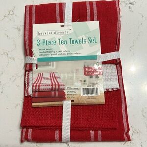 3-Piece Tea Towels Set in Red